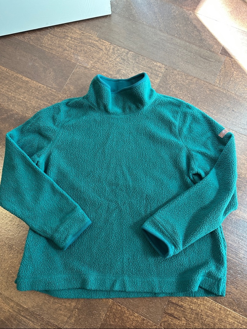 L.L. Bean Teal Cowl Neck Fleece Pullover